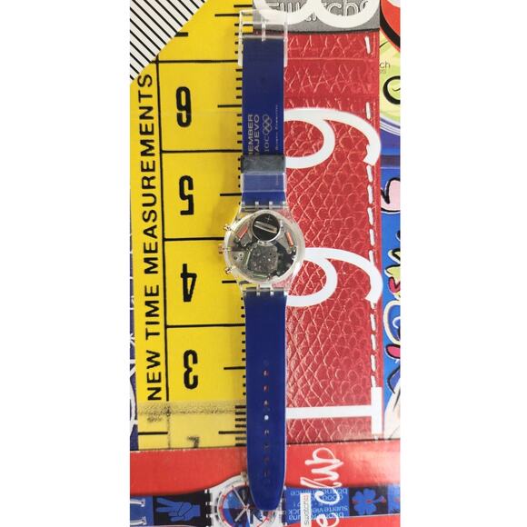 Swatch watch IOC 100 SCZ101 94 Olympic Specials Chronograph watch New Old stock - Picture 6 of 10
